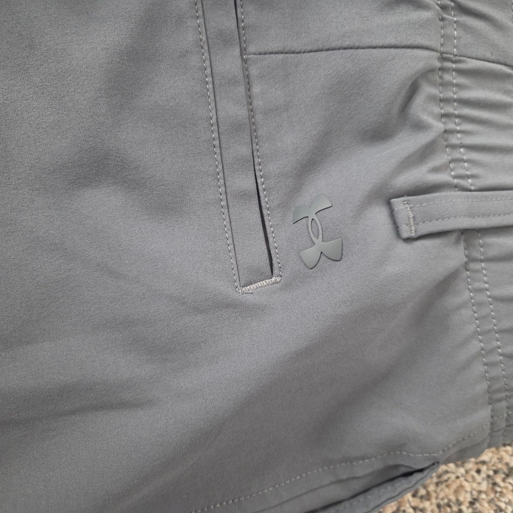 Under Armour Mens Gray Golf Shorts Flat Front Performance Size 40 Elastic Wais - Picture 5 of 7